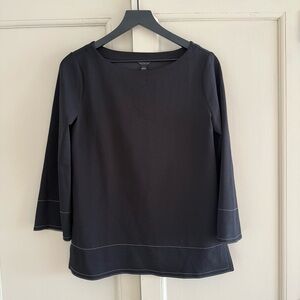 Ann Taylor 3/4 Sleeve Wide Neck Stitch Blouse Top Small